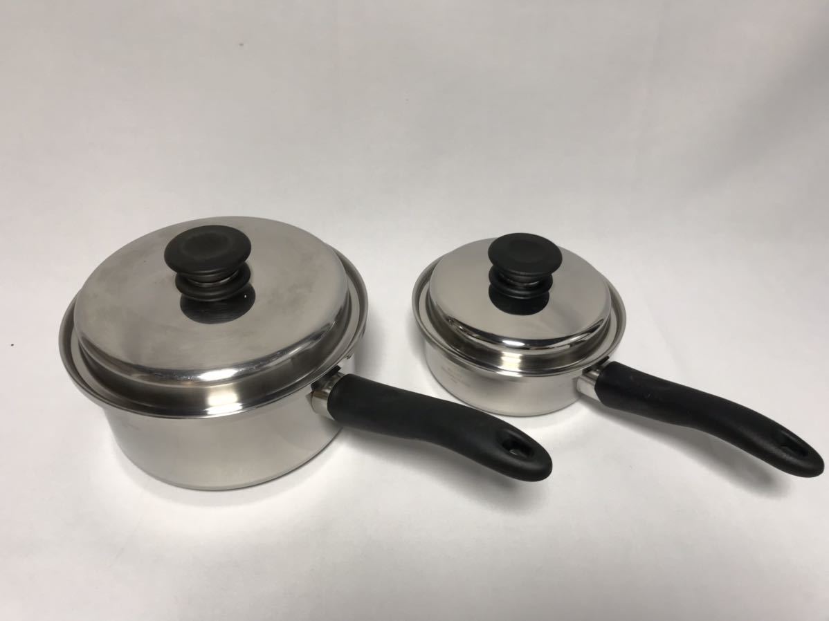 中古品】アムウェイ Amway クィーン 大ソースパン 小ソースパン 2点