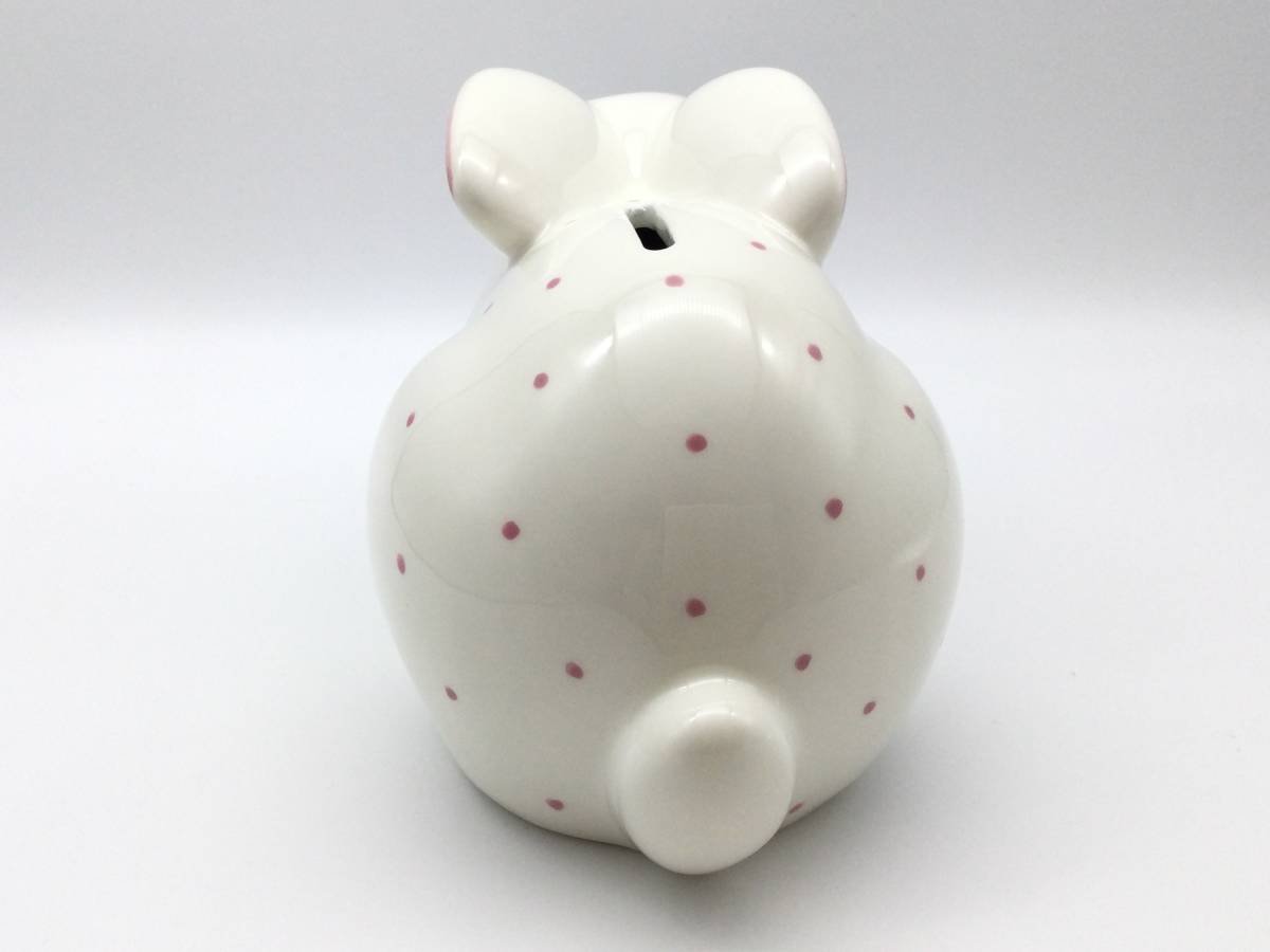 4101】ティファニー うさぎ貯金箱 ピンクウサギ 陶器 セラミック