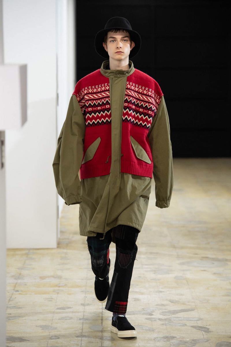 JUNYA WATANABE MAN ノルディック柄ニット モッズコート XS JUNYA WATANABE MAN ノルディック柄ニット モッズコート XS