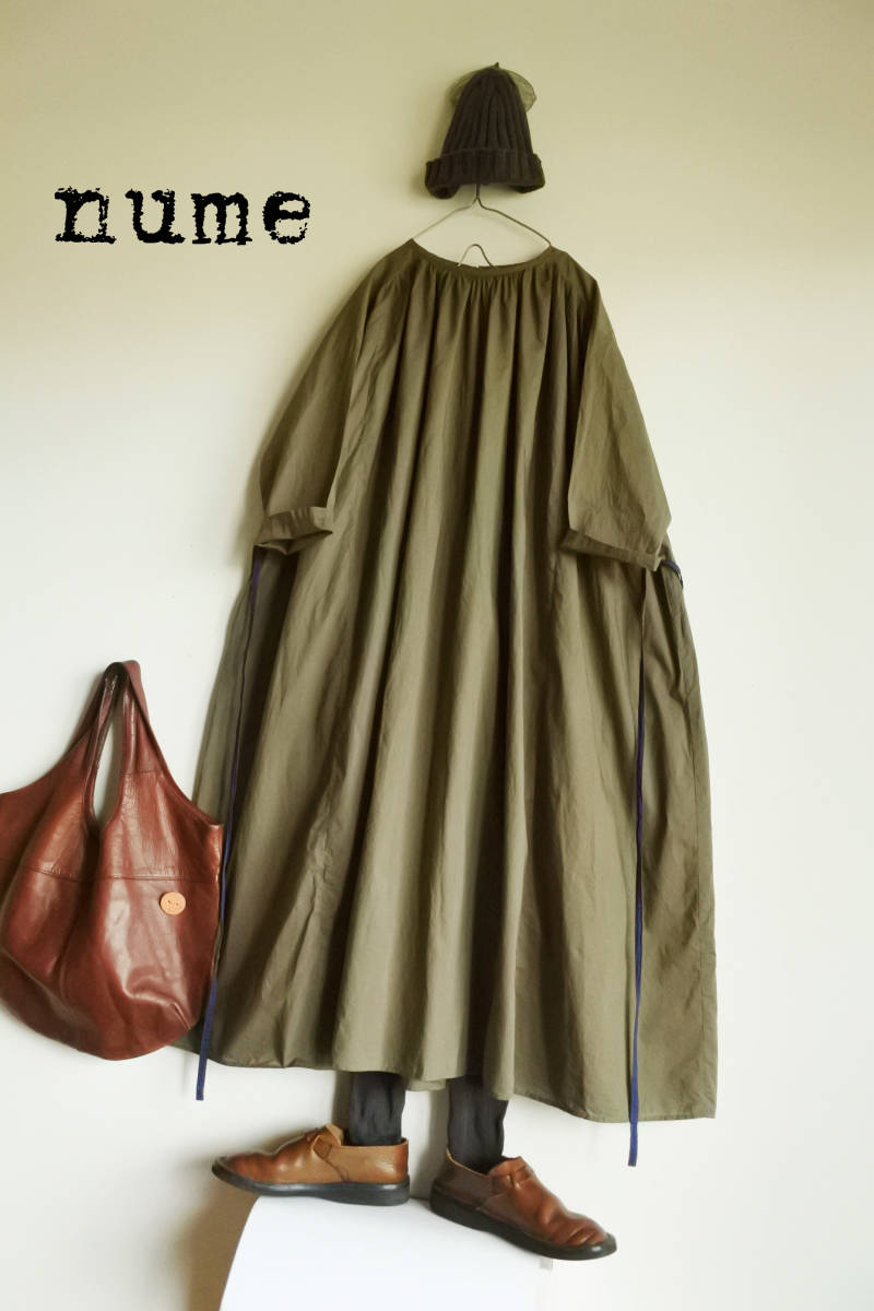 パラスパレス / nume / ヌメ * カーキ系ワイドワンピース nume ヌメ 