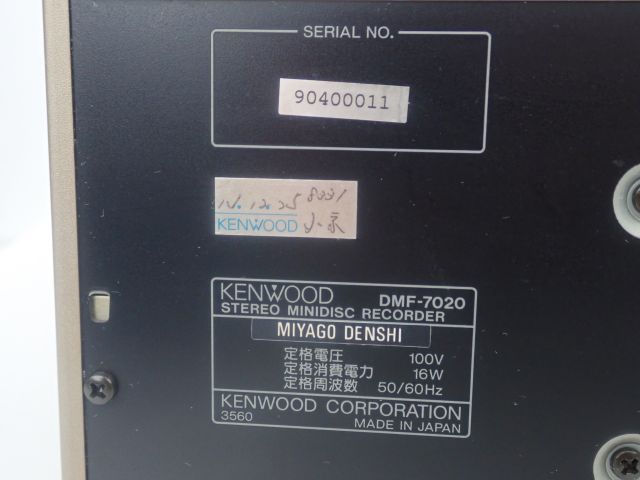 KENWOOD MDレコーダー DMF-7020 リモコン付き 録再可 ケンウッド