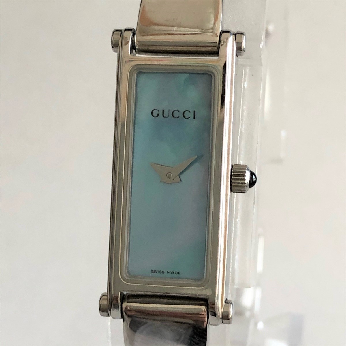  GUCCI グッチ バングルウォッチ 1500L レディース 腕時計 クオーツ シルバーカラー SS 青文字盤 稼働品 時計 腕時計(女性用)｜売買されたオークション情報、yahooの商品情報をアーカイブ公開 - オ 女性用