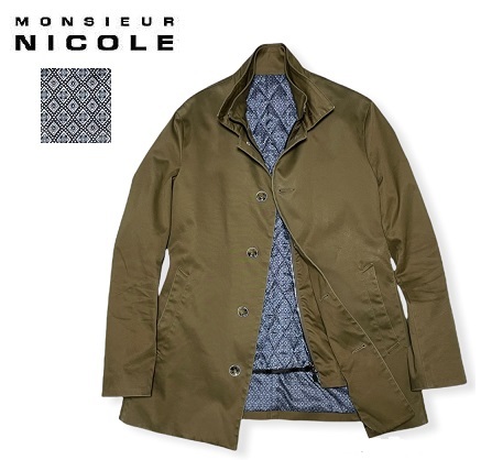 ★美品 MONSIEUR NICOLE ムッシュニコル 裏地ライナー付き ジャケット コート サイズ46★