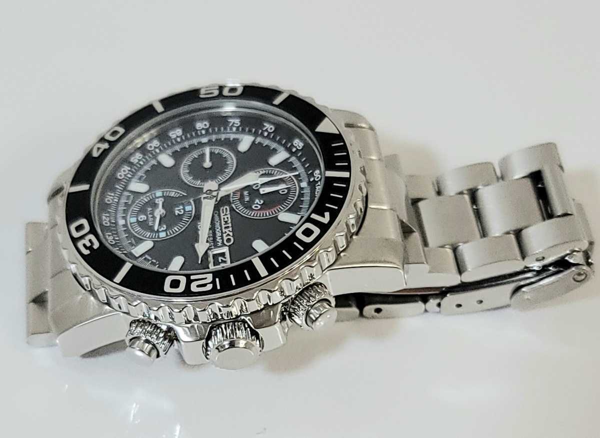 クロノグラフ 7T62-0CV0 セイコー SEIKO メンズ QZ 1円 ブラック文字盤 腕時計 ジャンク デイト 7T62 ダイバー クオー クオーツ 動作品
