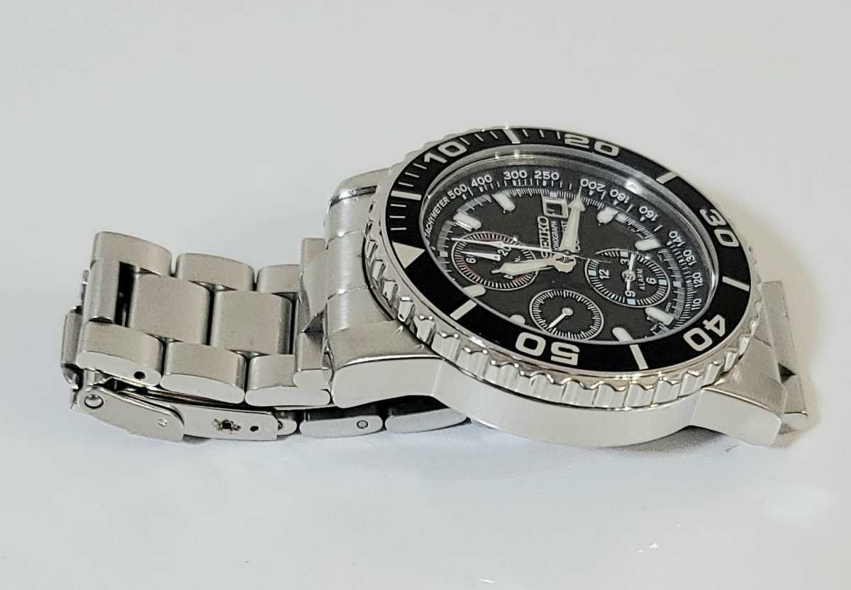 クロノグラフ 7T62-0CV0 セイコー SEIKO メンズ QZ 1円 ブラック文字盤 腕時計 ジャンク デイト 7T62 ダイバー クオー クオーツ 動作品