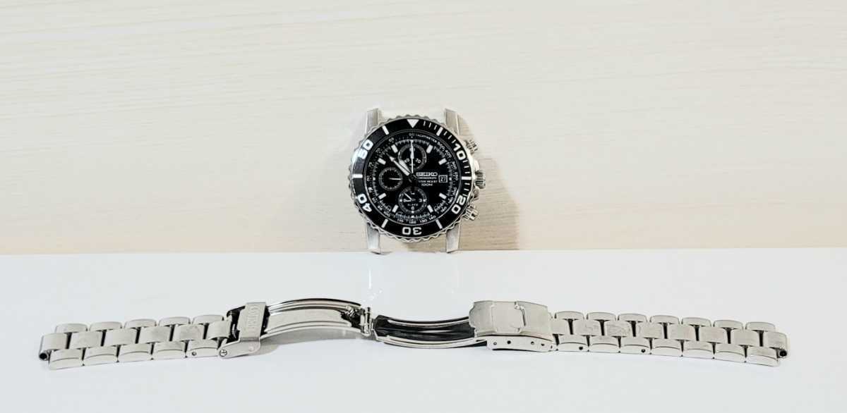 クロノグラフ 7T62-0CV0 セイコー SEIKO メンズ QZ 1円 ブラック文字盤 腕時計 ジャンク デイト 7T62 ダイバー クオー クオーツ 動作品