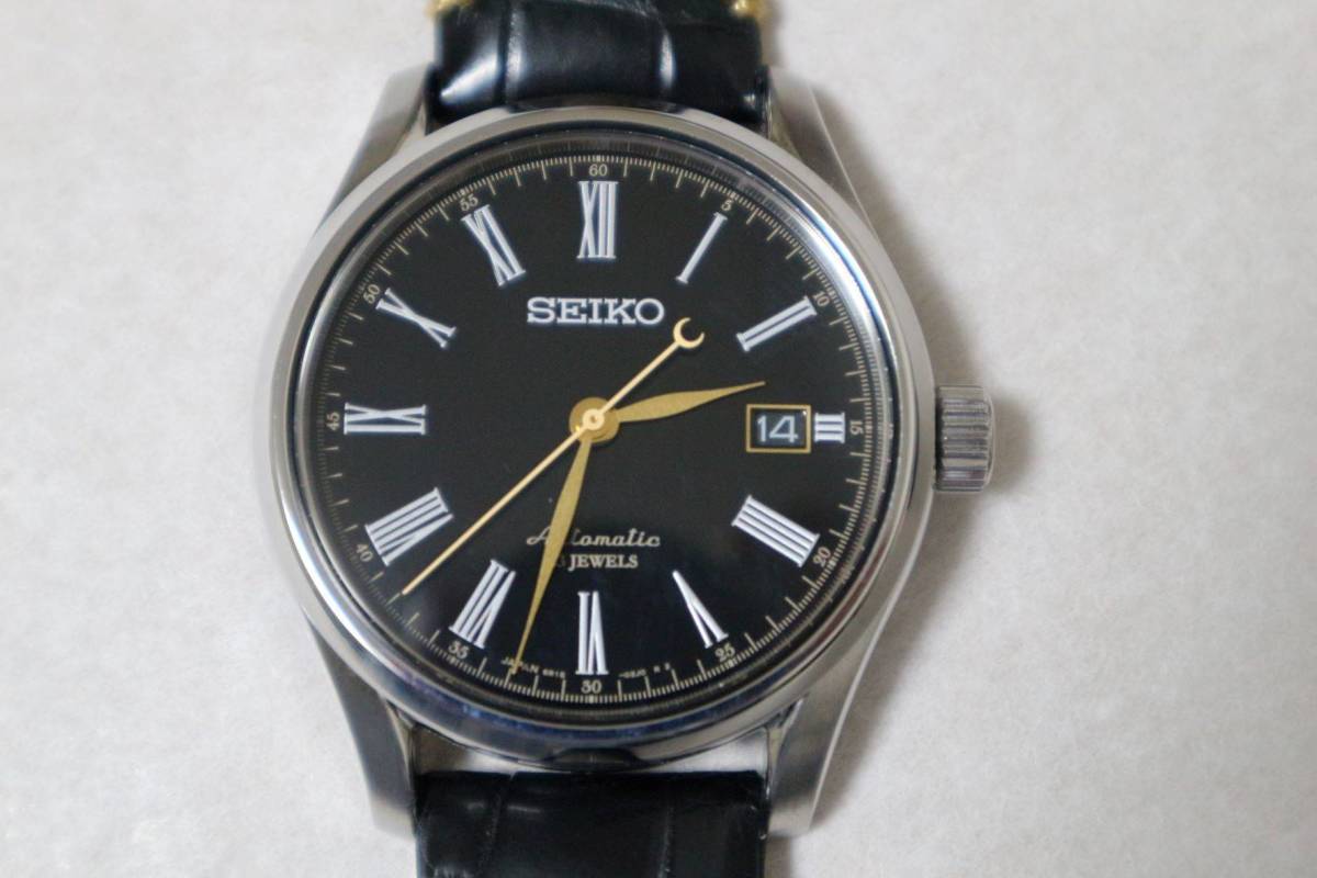 箱付き✨未使用品】SEIKO 腕時計 SARX029 自動巻き裏透け黒レザー