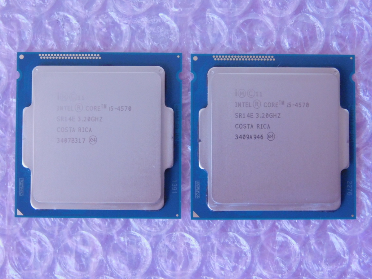 即決 2個セット Intel Core i5 4570 3.2GHz 4コア/ SR14E / LGA1150 / Haswell 正規S-SPEC品 各種ベンチ済 完全動作確認済
