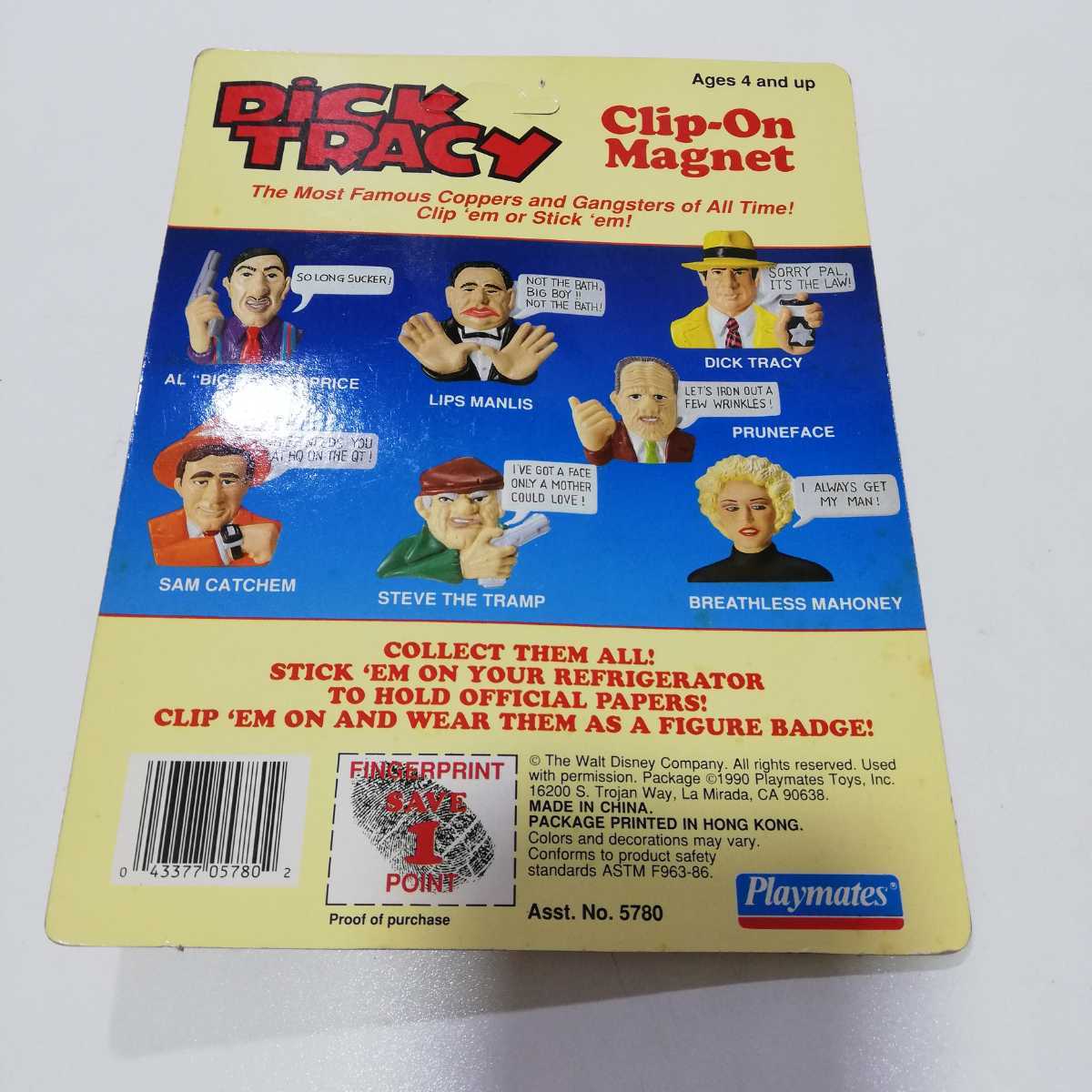 1990 Playmates DICK TRACY Clip-On Magnet AL BIG BOY CAPRICE 