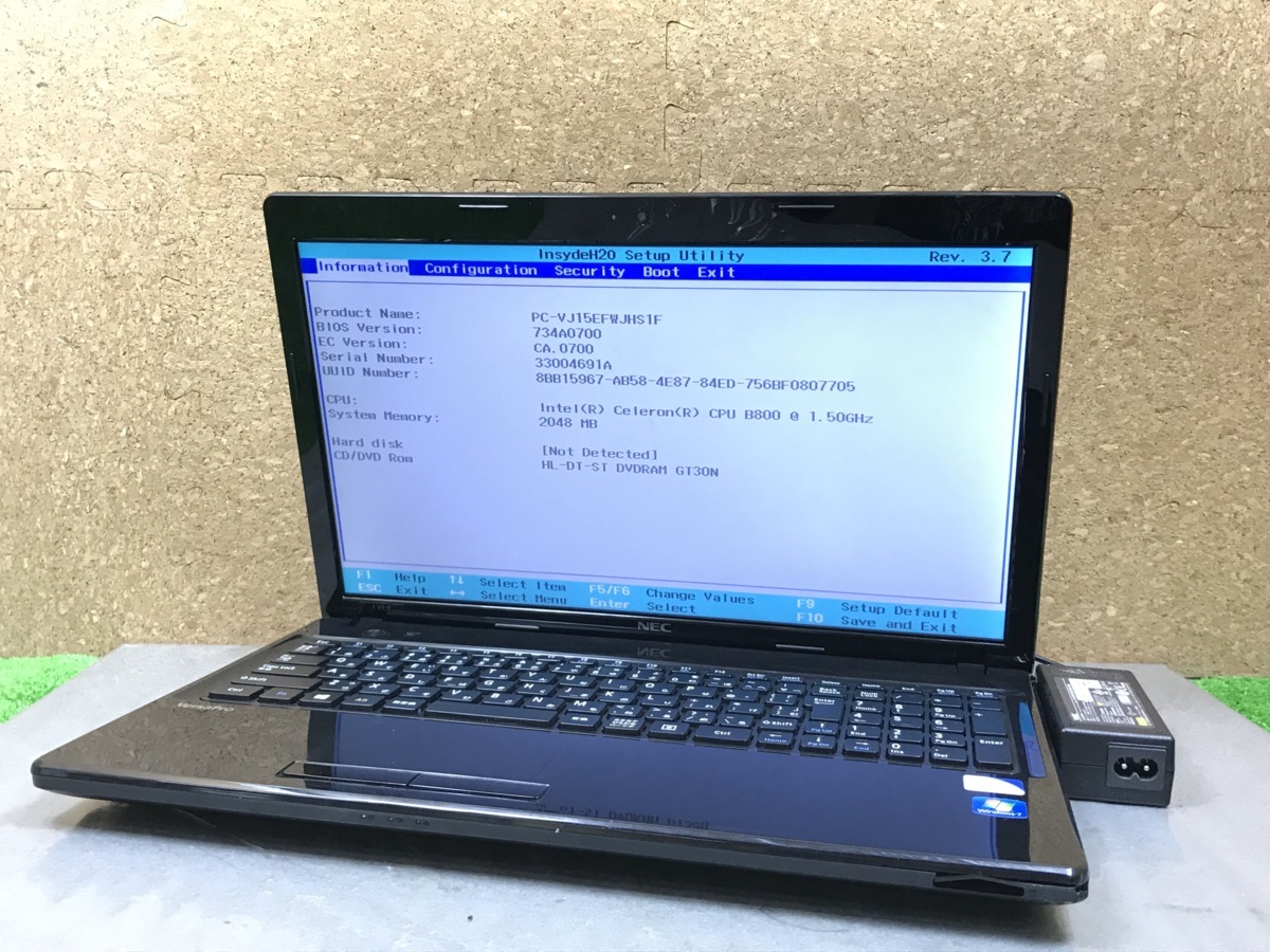 ジャンク】NEC VersaPro JVF-F PC-VJ15EFWJHS1F Celeron B800/メモリ