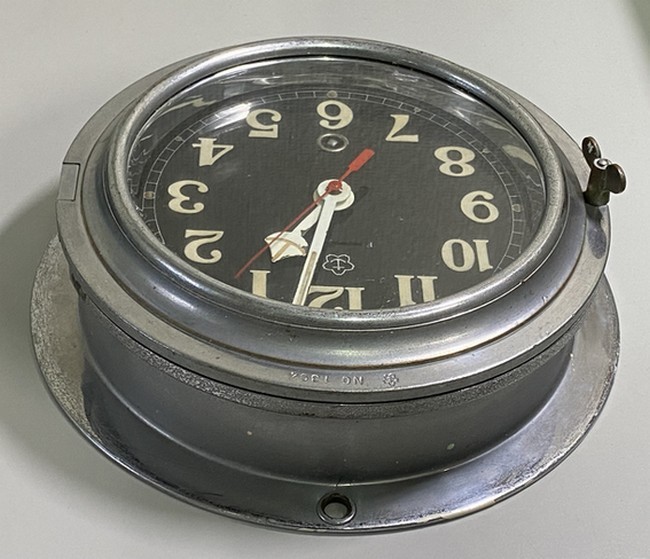 希少珍品【船舶時計 艦艇時計 海上自衛隊 ビンテージ 掛時計 発条式 