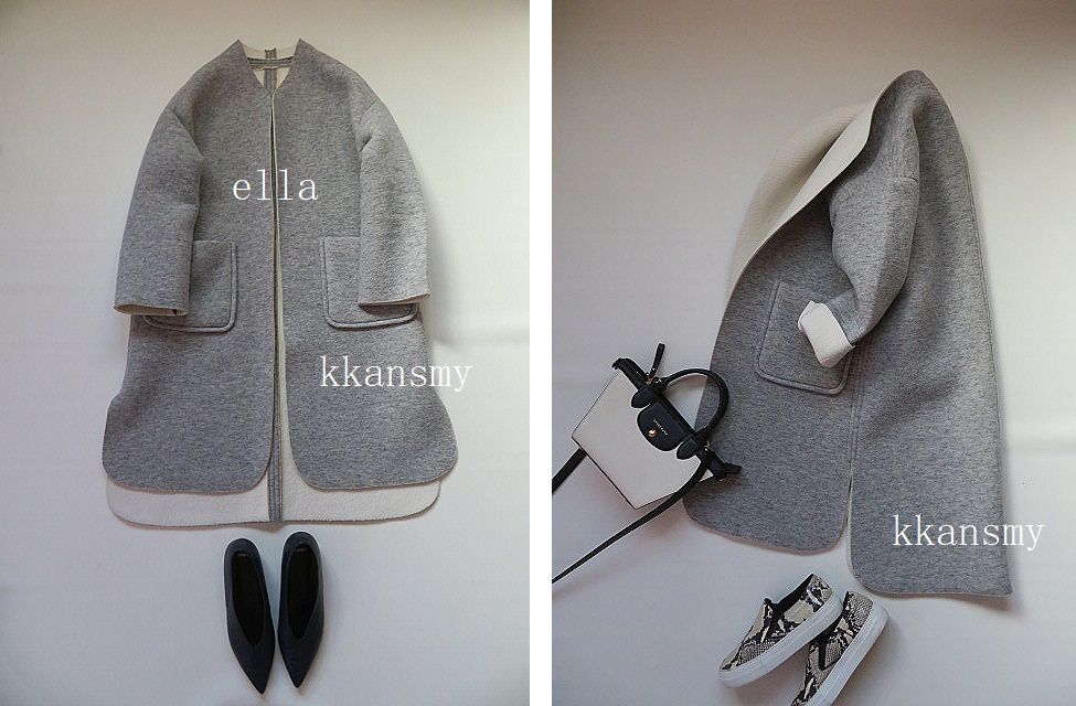 selectshop ノーカラー ELLA フレアシルエット ボンディングショート 