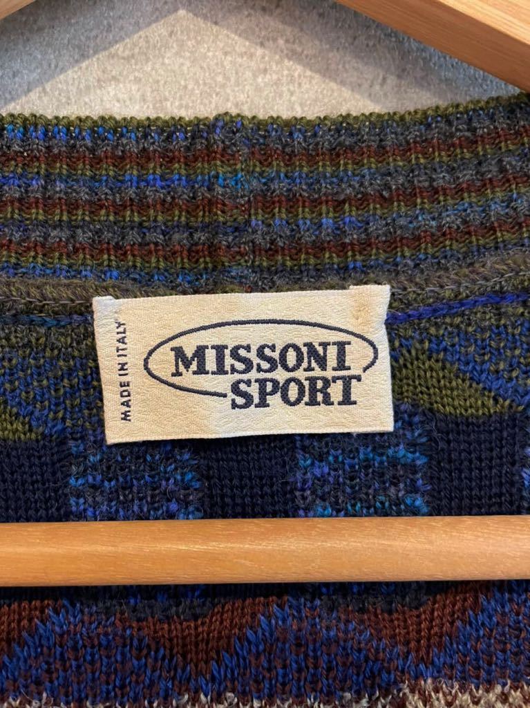 大人気！ イタリア製 MISSONI ミッソーニ ニットベスト カーディガン 52サイズ メンズ 美品 ミッソーニ MISSONI イタリア製 ミッソーニ｜マルチカラーボーダー柄 70%OFF オレンジタグ