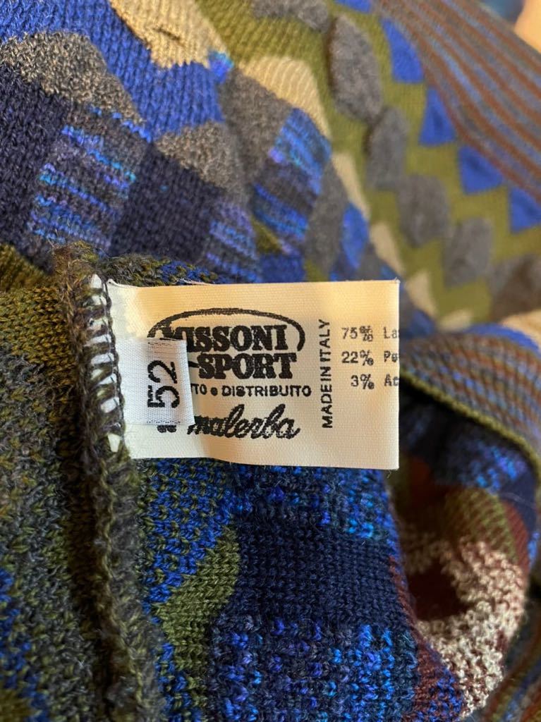 大人気！ イタリア製 MISSONI ミッソーニ ニットベスト カーディガン 52サイズ メンズ 美品 ミッソーニ MISSONI イタリア製 ミッソーニ｜マルチカラーボーダー柄 70%OFF オレンジタグ