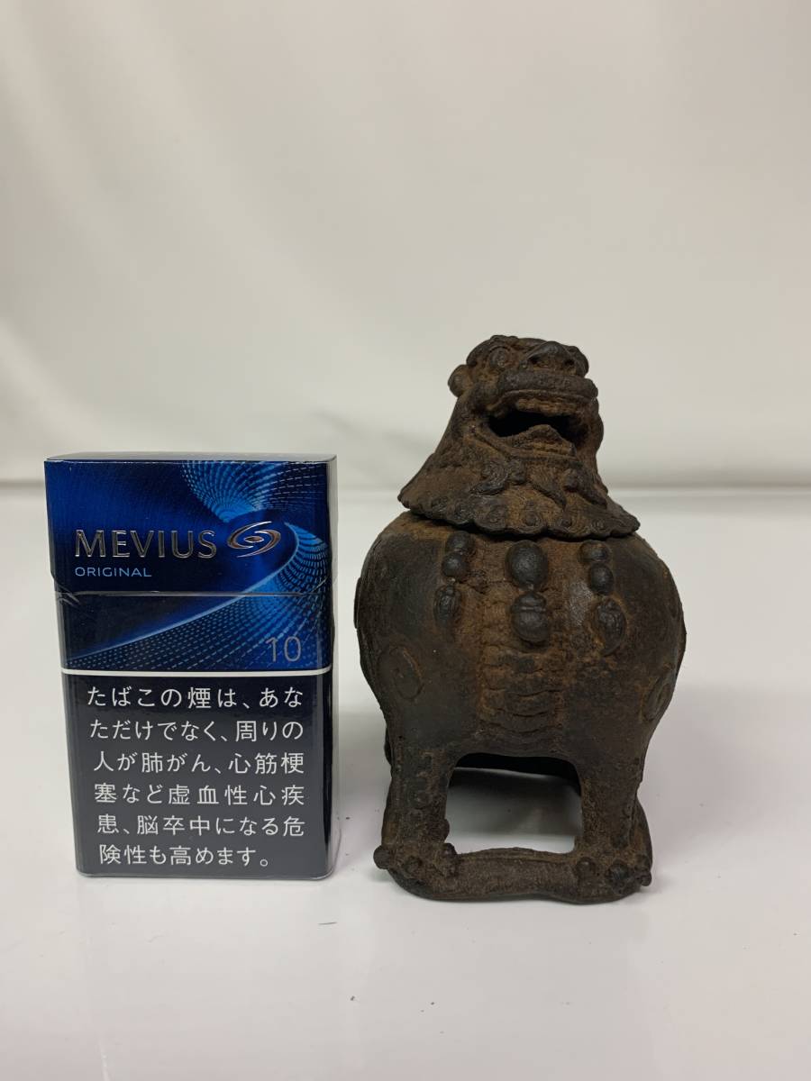 狛獅子香炉 鉄地真鍮鍍金 室町末～江戸初期 公式通販