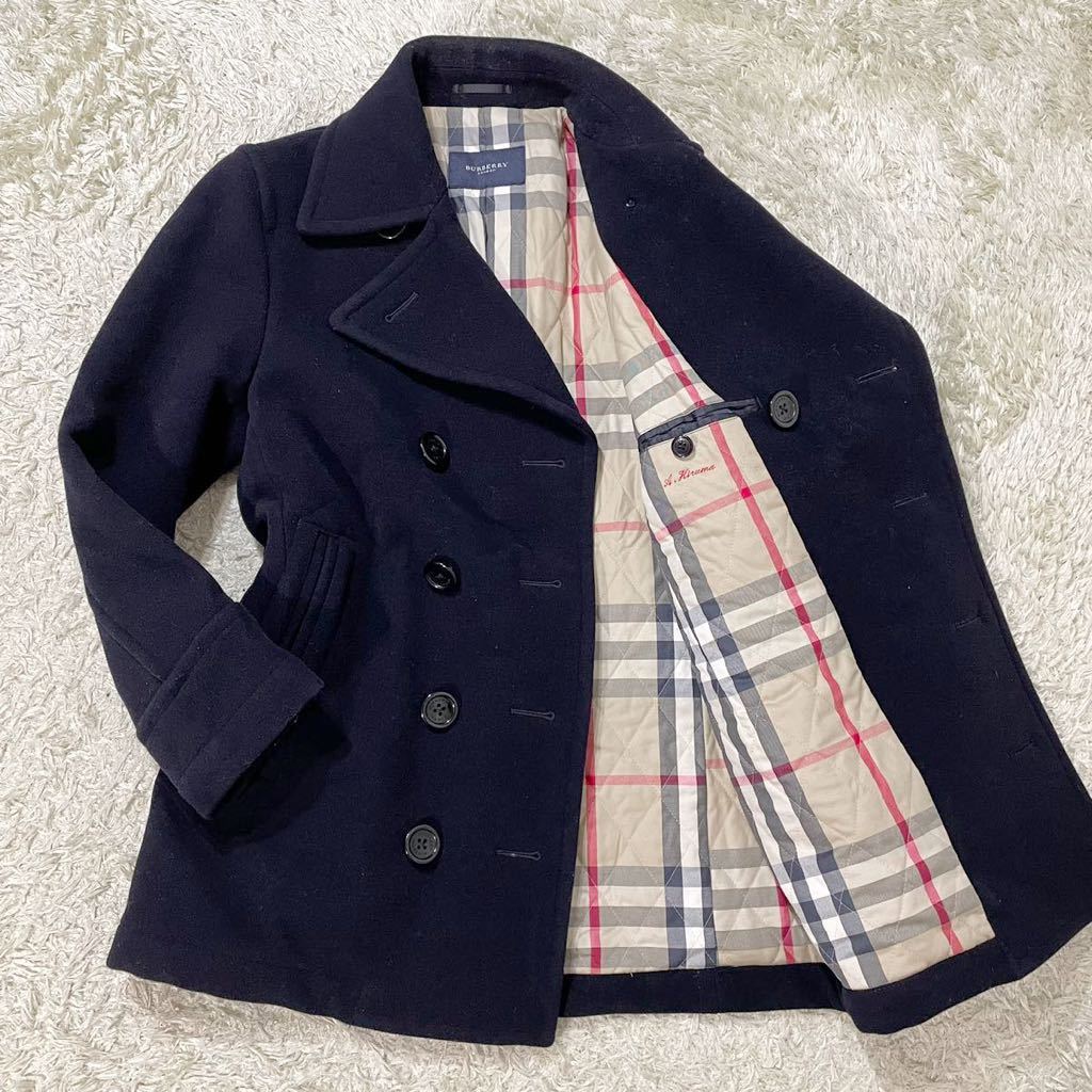 Burberry バーバリー　ピーコート　ノバチェック　ウール　ギガチェック 漂う高級感】バーバリーロンドン Burberry London メガチェック ウール
