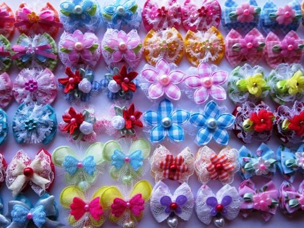 送料込　ハンドメイド　ワンちゃんリボン　６０個_3