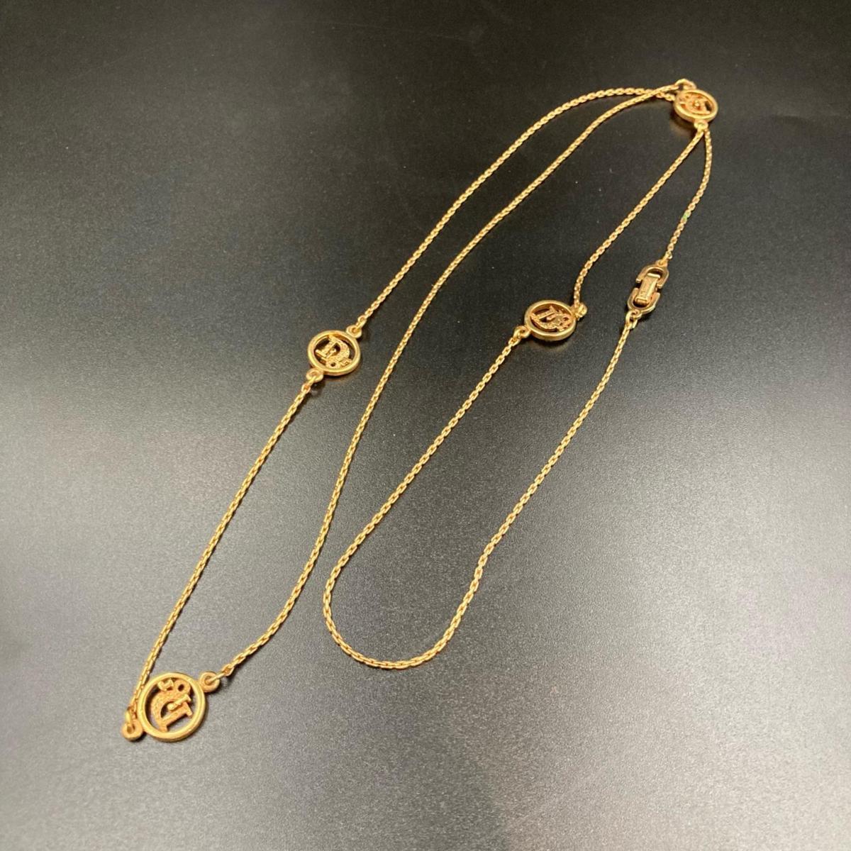 Vintage Dior CDロゴ　喜平チェーン　ネックレス　ゴールド　ロング Dior ディオール CDロゴ ロングネックレス ゴールドカラー 喜平型 Dior