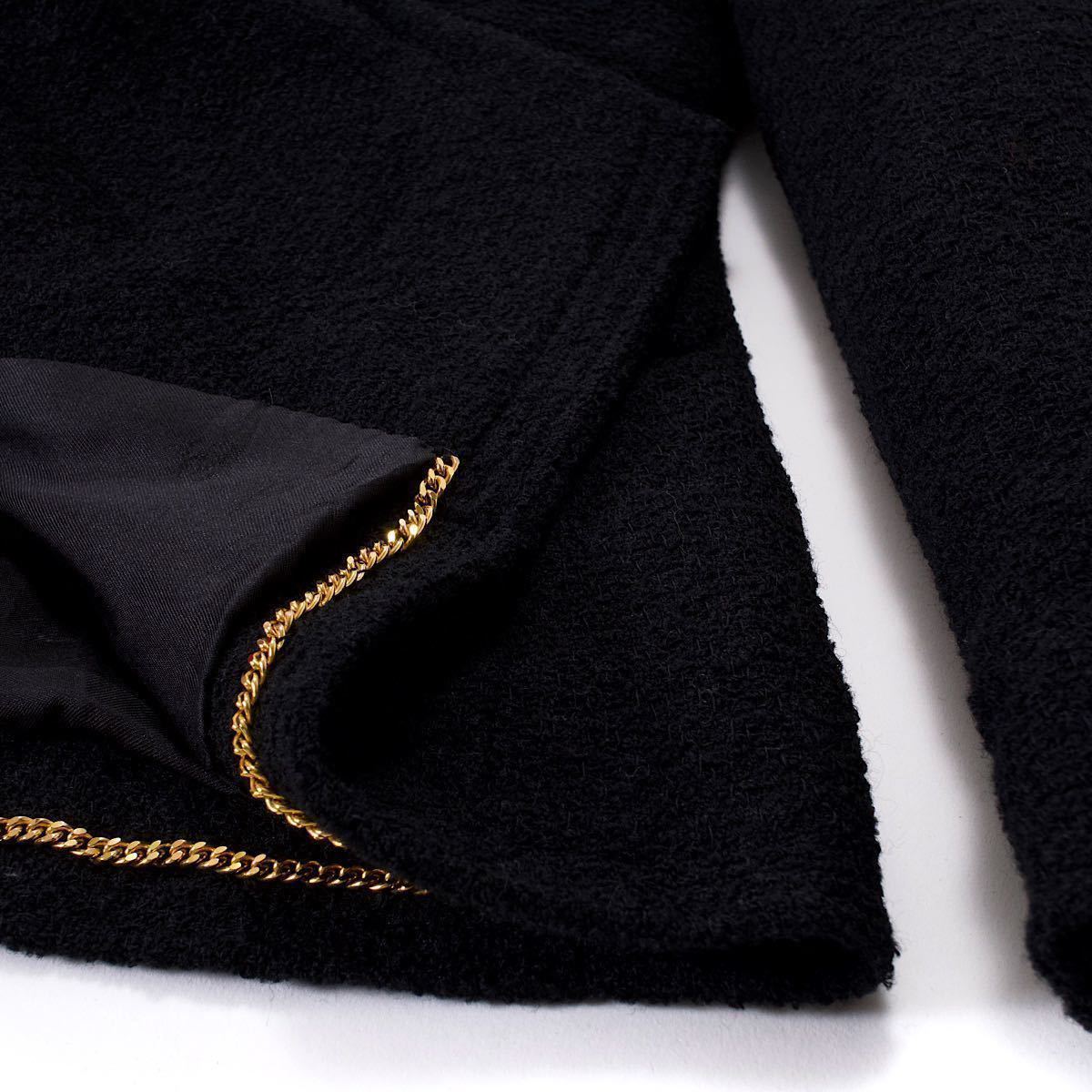 激レア vintage CHANEL 96C CC金ボタン ショート丈 ツイードジャケット