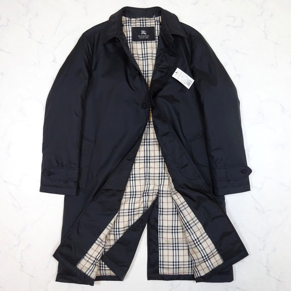 バーバリーブラックレーベル FUR難 ダウンステンカラーコート 黒 size