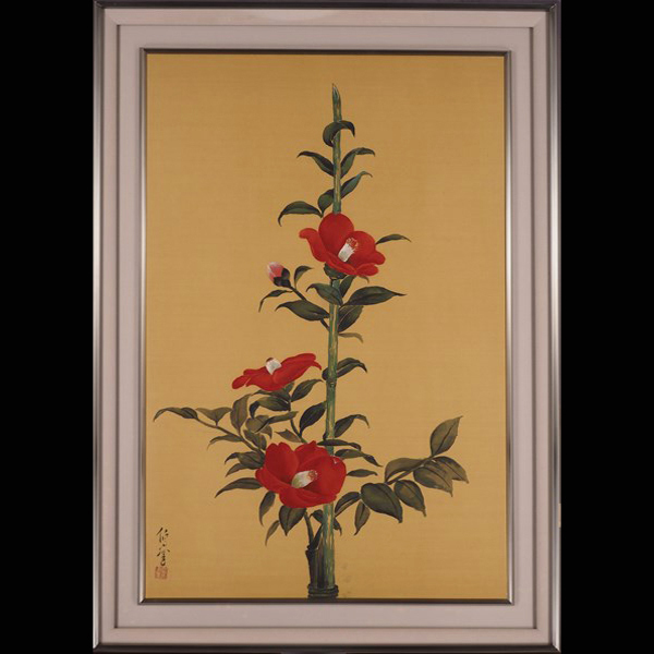 真作】【蘇山】[稲垣伯堂] 11961 絵画 日本画 「瑞気開」 25号