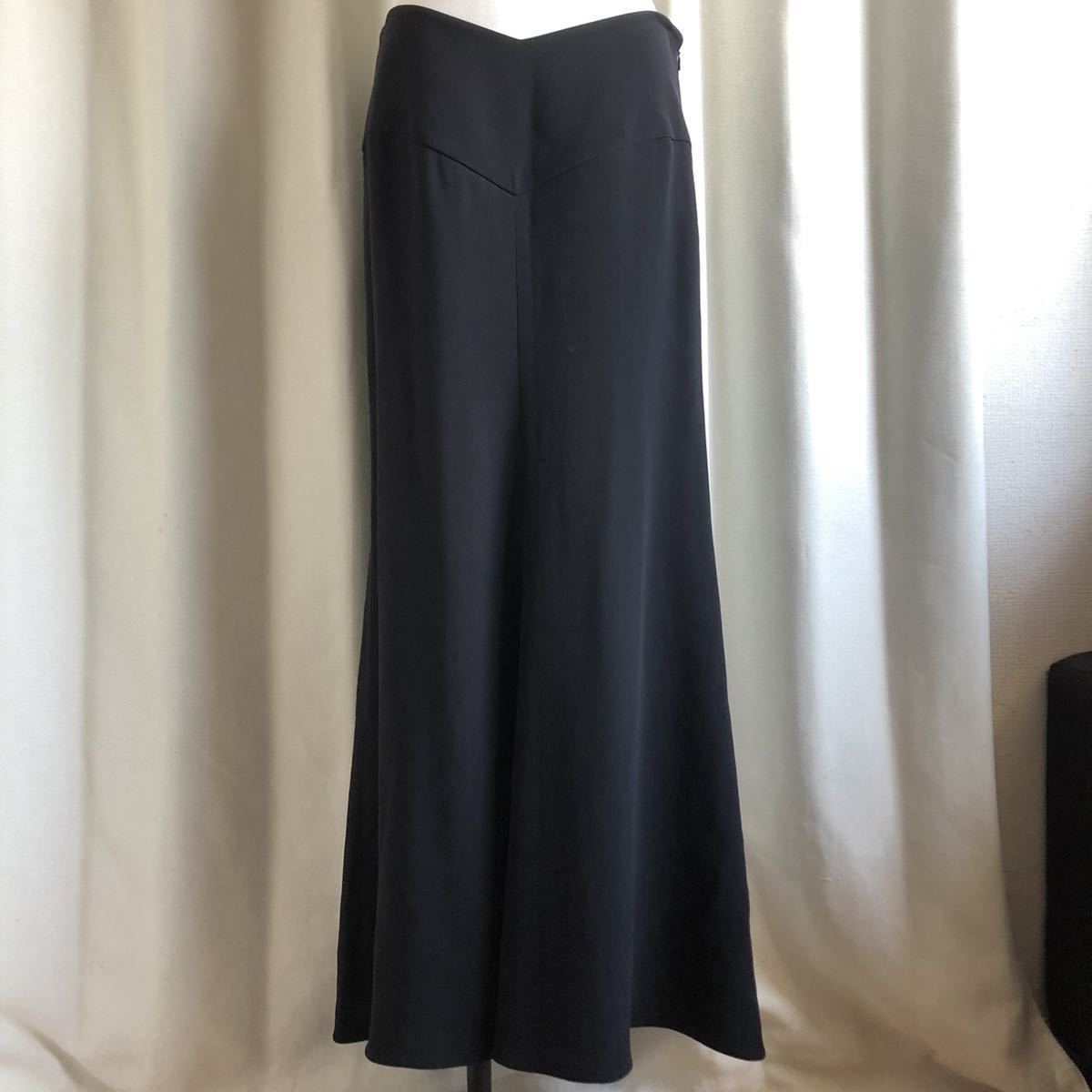 ジョルジオ アルマーニ ロング スカート シルク100% フリル装飾
