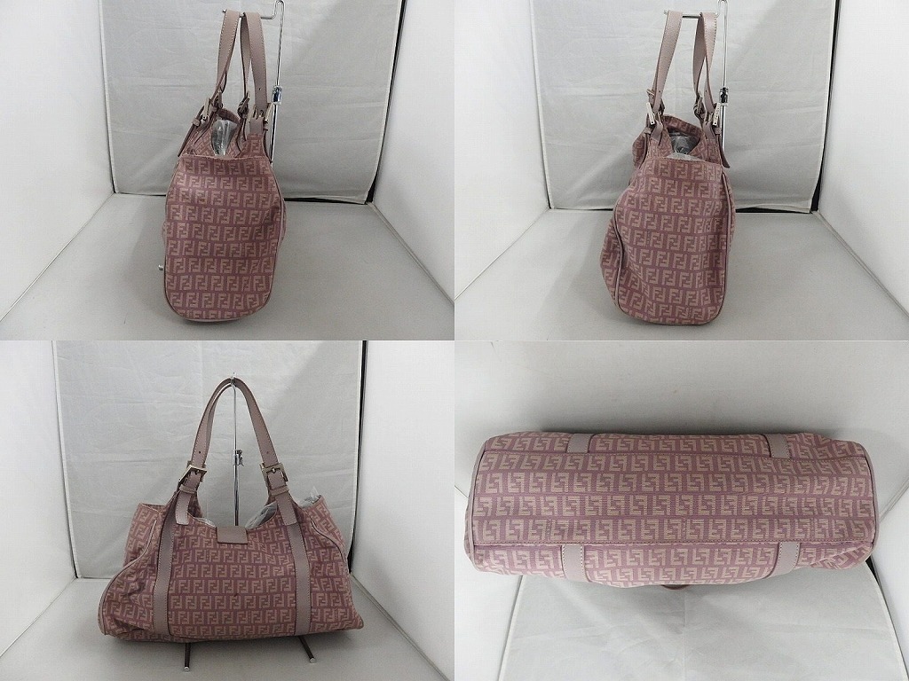 フェンディ FENDI ズッキーノ ズッカ柄 希少 パープル 刺繍 総柄 old 