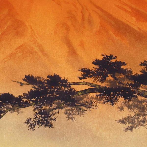 大竹卓先生 富士掛け軸 大竹 卓 『富士』 掛軸(尺八横) 絵画 日本画 富士山