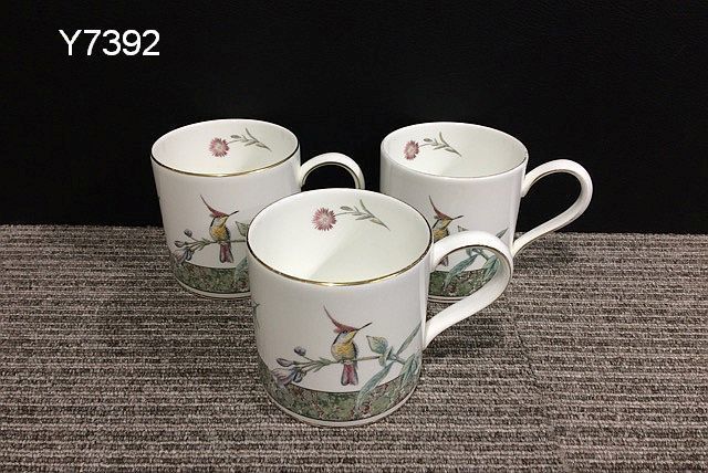 Y7392S WEDGWOOD ウェッジウッド HUMMING BIRDS ハミングバード マグカップ カップ 3点 鳥 金彩 洋食器
