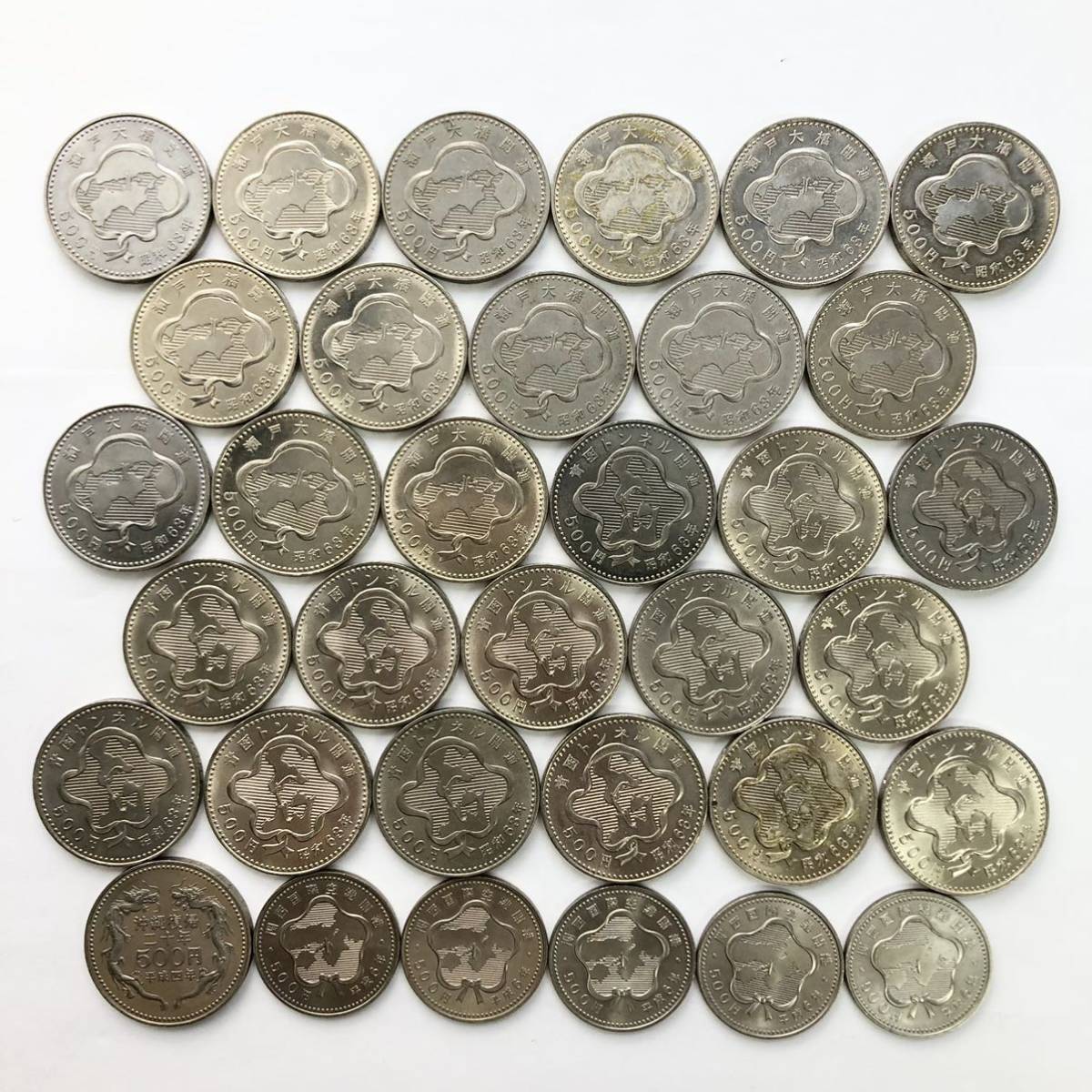 コレクター必見!!☆500円 記念硬貨34点まとめ☆総額面17000円 五百円 
