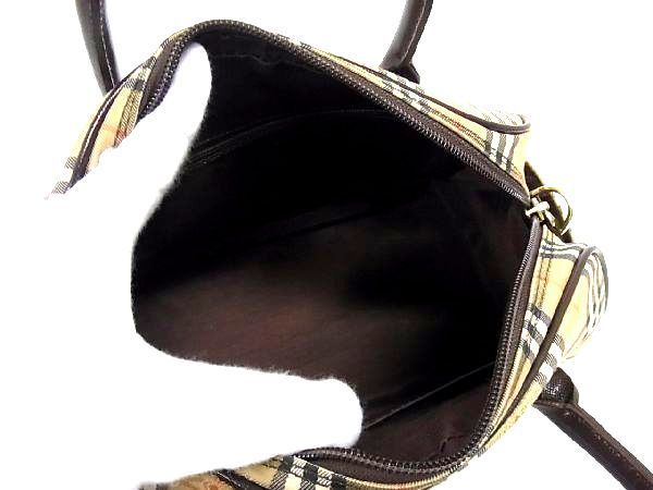バーバリー ノバチェック 1円 BURBERRY キャンバス×レザー キャンバス