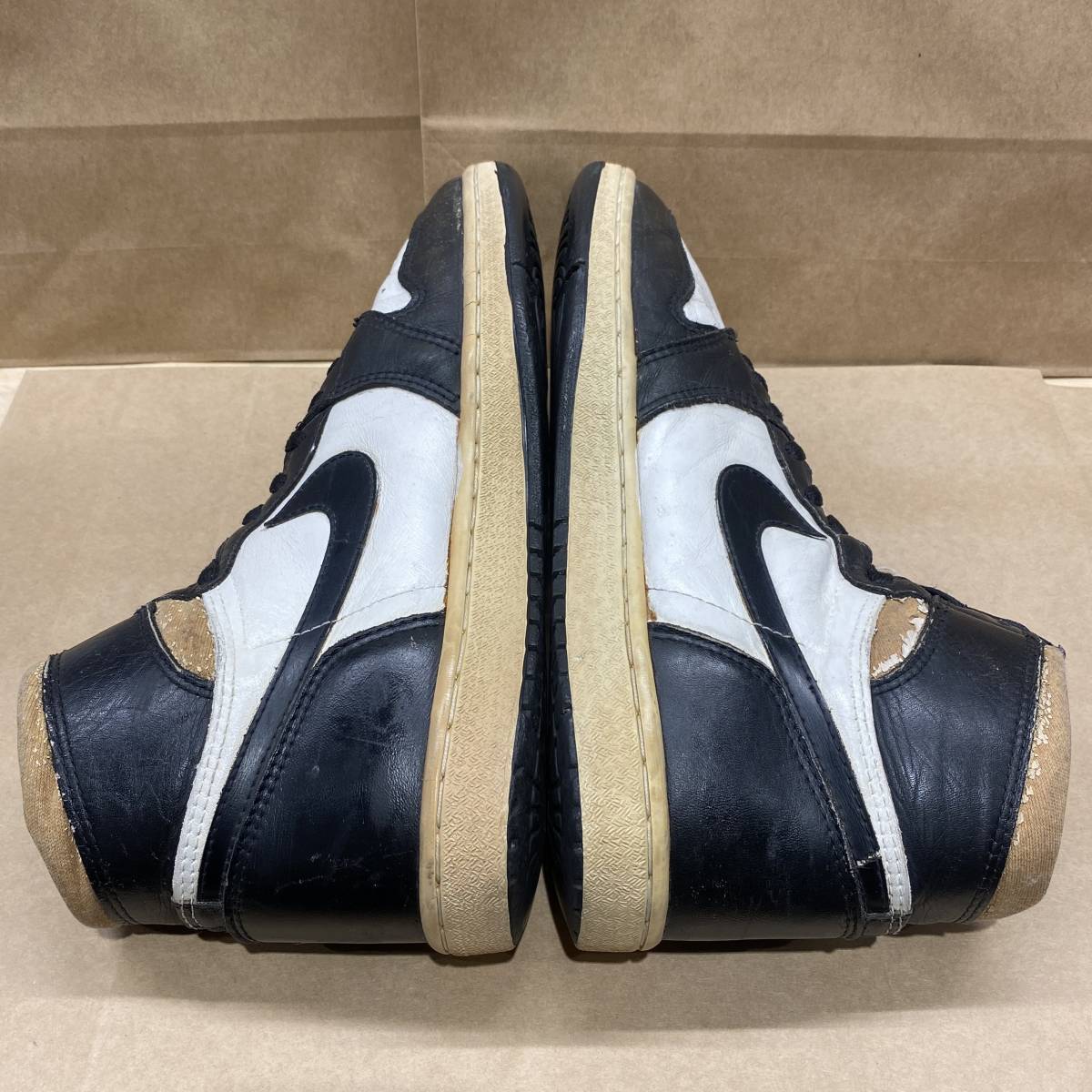 1985年製】 US9 27cm NIKE AIR JORDAN 1 OG BLACK WHITE オリジナル 