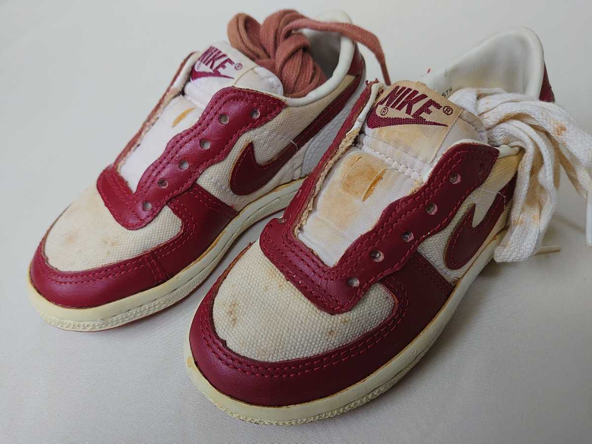 1986年製☆NIKE TERMINATOR CANVAS LO JR. WHITE×RED US10H DEAD STOCK 