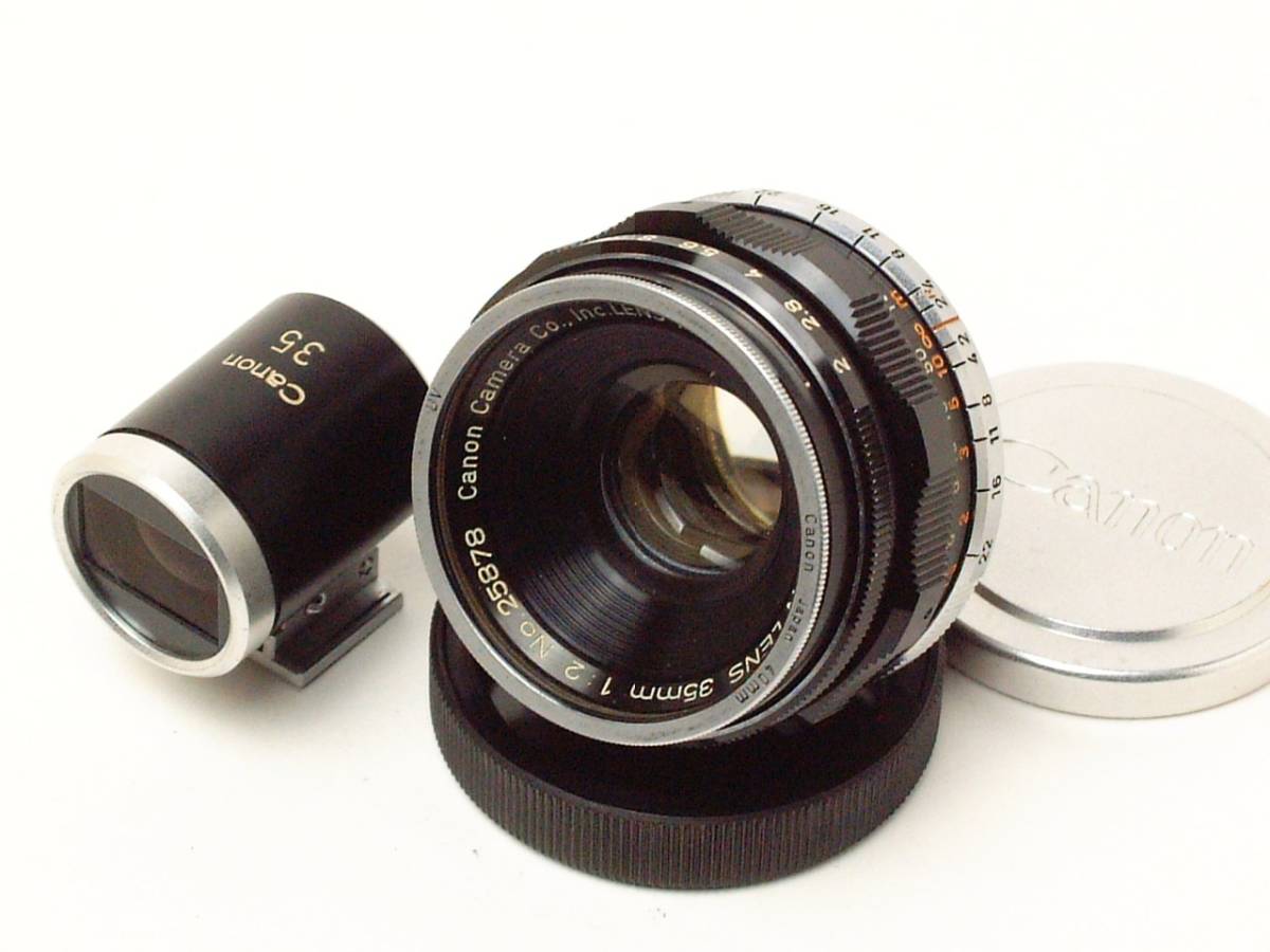 キャノン35mm F2(ライカLマウント) Canon 35mm – ライカLマウント P F2 レンジ キャノン ピュレール