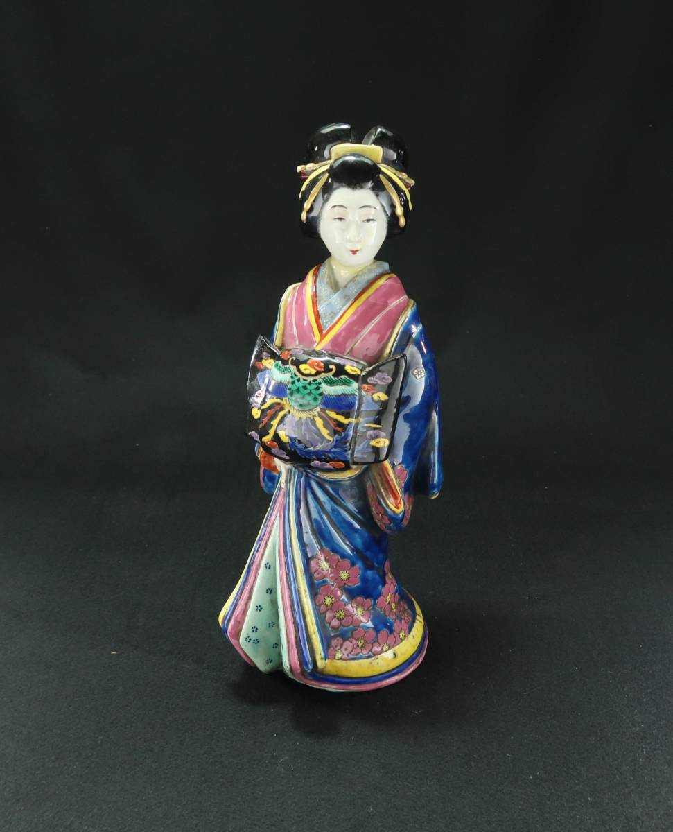 雲】古伊万里 柿右衛門人形 錦色絵助六人形置物 古美術品