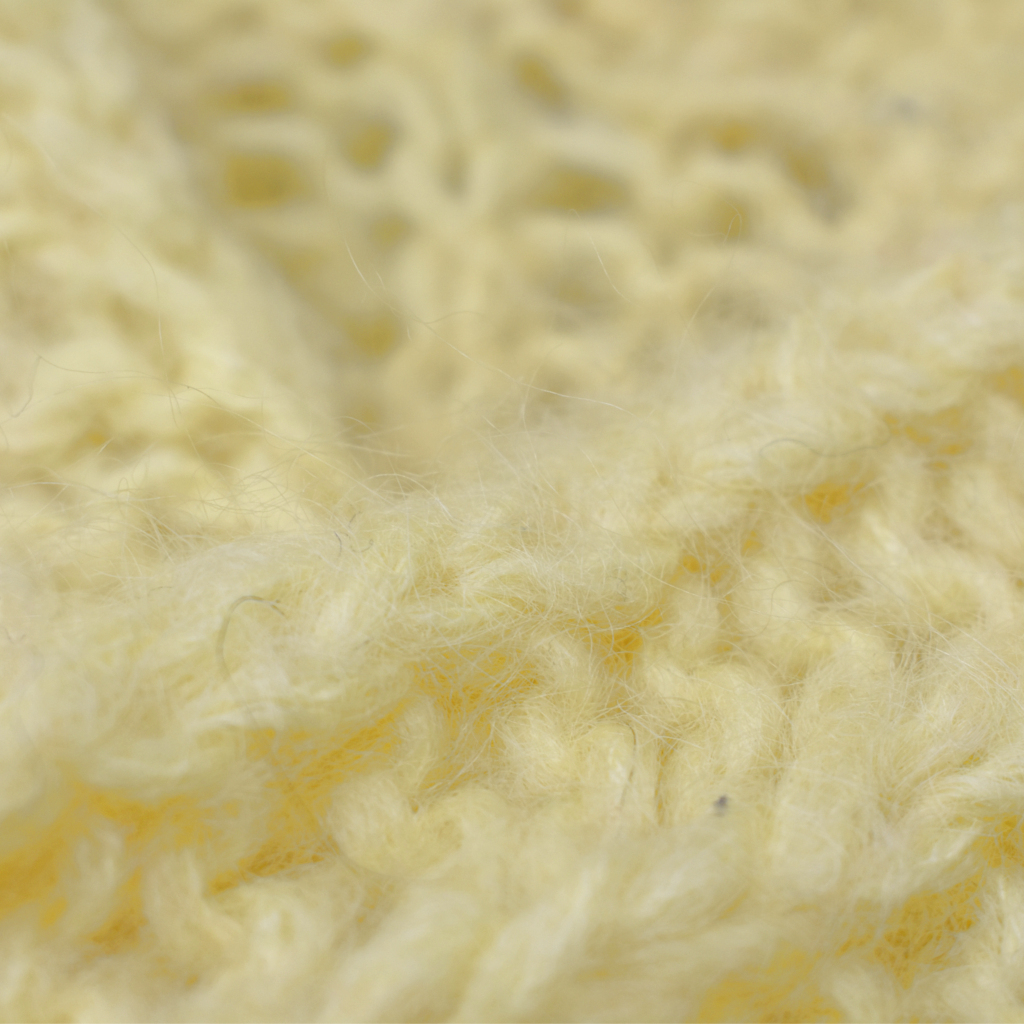 60s ビンテージ Mohair モヘア セーター ローゲージ HANDMADE イエロー size.S程