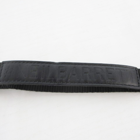 ニールバレット Neil Barrett ネックストラップ ロゴ レザー 黒 