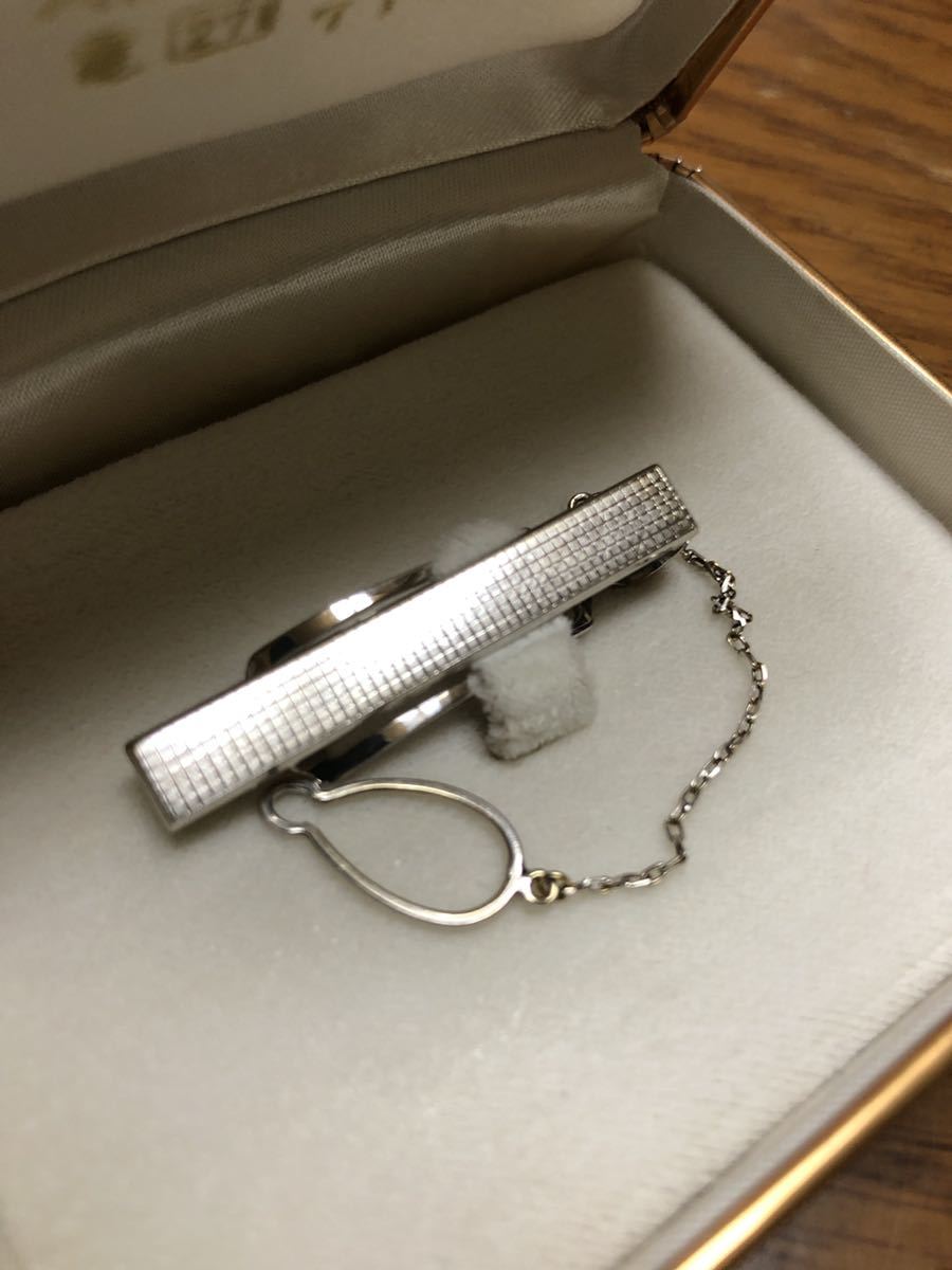 銀座WAKO ホワイトゴールド ネクタイピン カフスリンク ダイヤ 総重量15g ネクタイピン K14WG タイピン ホワイトゴールド 銀座WAKO カフスリンク