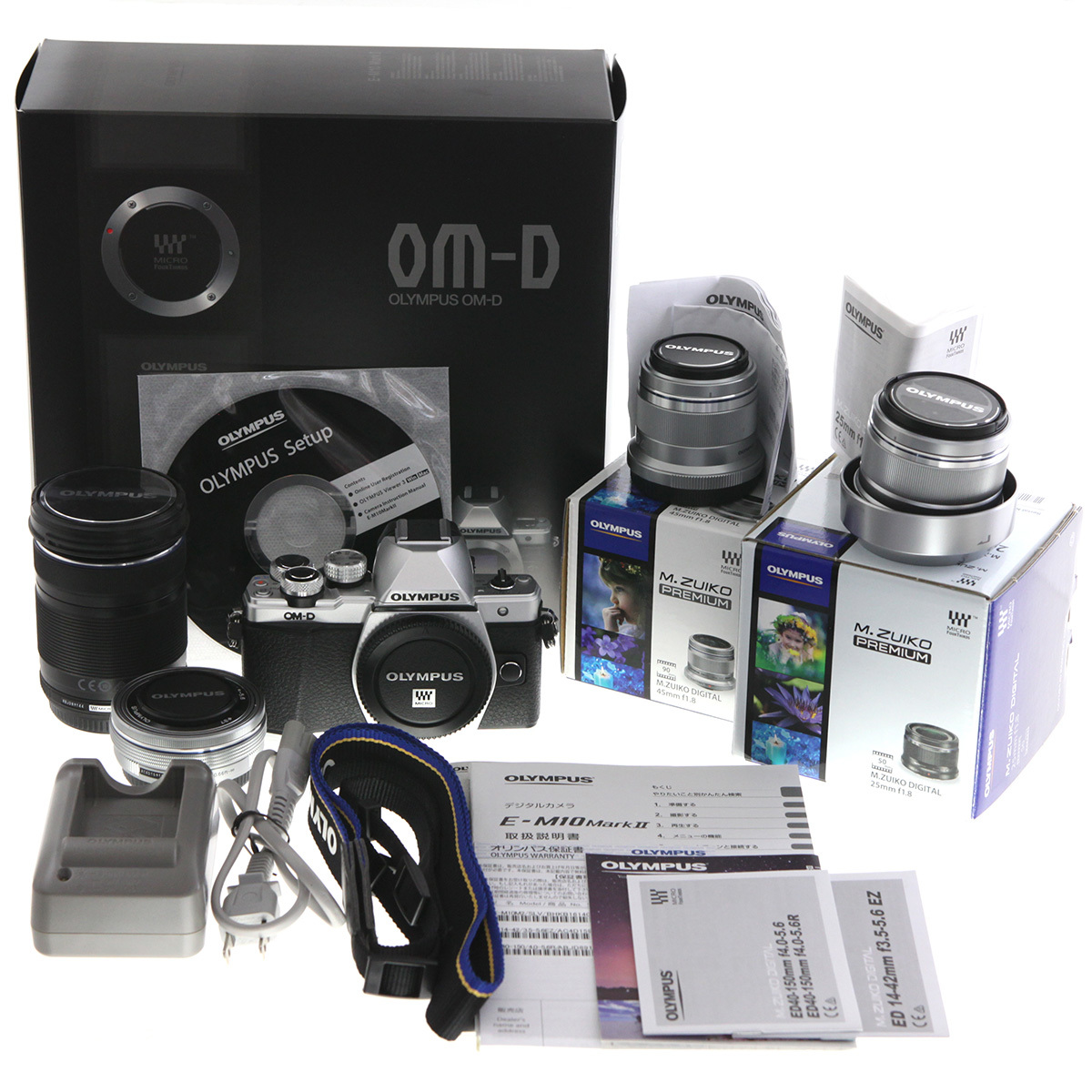 美品 レンズ×4】OLYMPUS オリンパス OM-D E-M10 MarkII ミラーレス一眼 