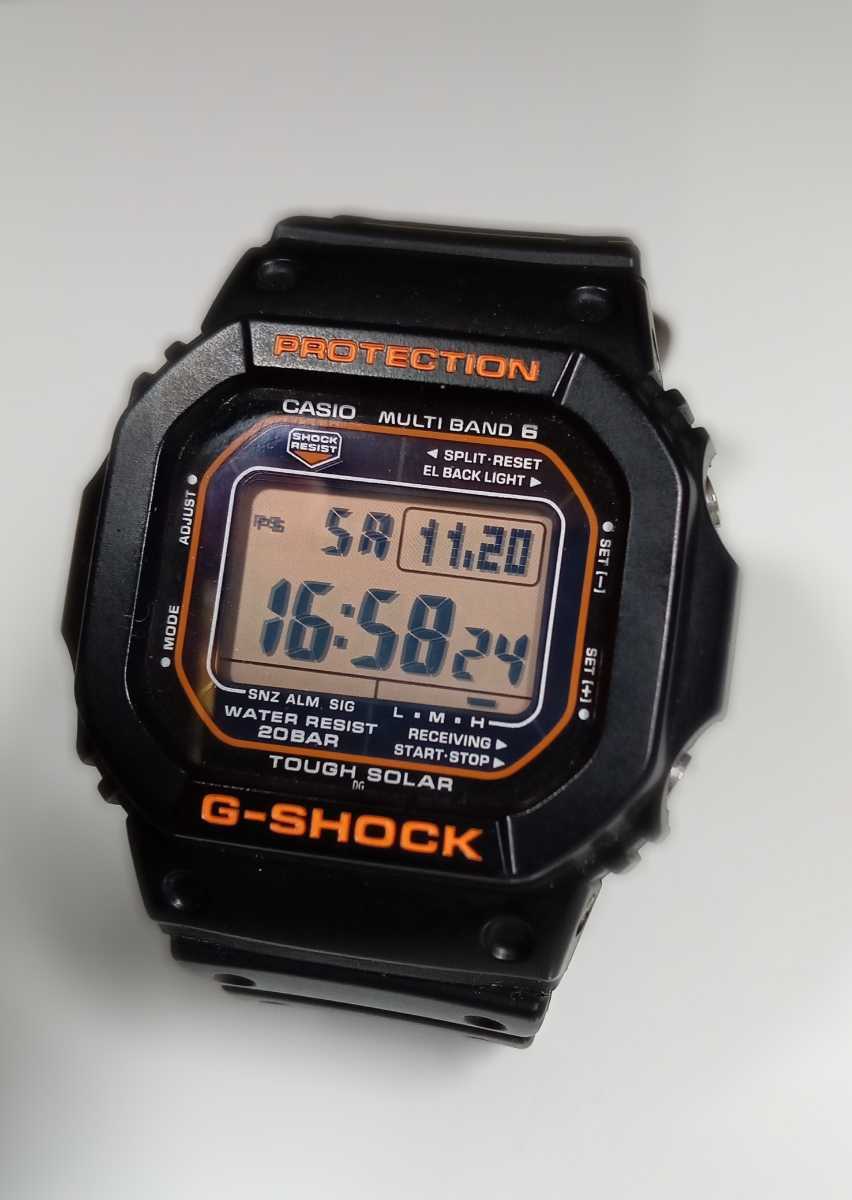 G-SHOCK 人気モデル　希少オレンジ★GW-M5610R 中古　カシオ　電池交換不要 ソーラー電波 腕時計 充電・動作良好　中古　Gショック CASIO 