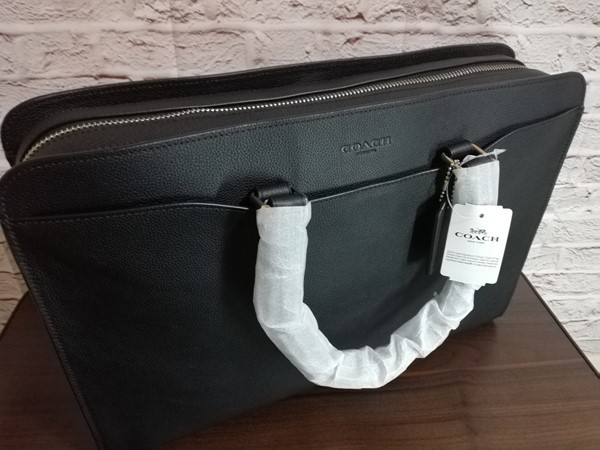 未使用1円スタート】COACHコーチブリーフケースF73524レザー皮ビジネス