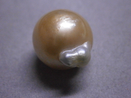☆超大珠！・南洋真珠ライトゴールド系パール15.5×18.3mm☆S-6