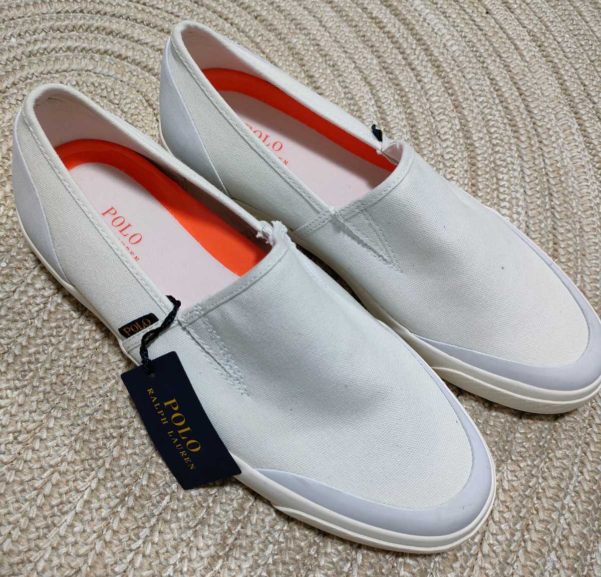 新作登場，2026 ポロ ラルフローレン スリッポン US10 28cm程 キャンバス ホワイト 白 POLO RALPH LAUREN スニーカー(男性用)｜売買されたオークション情報、yahooの商品情報をアーカイブ公開 - オークファン 男性用