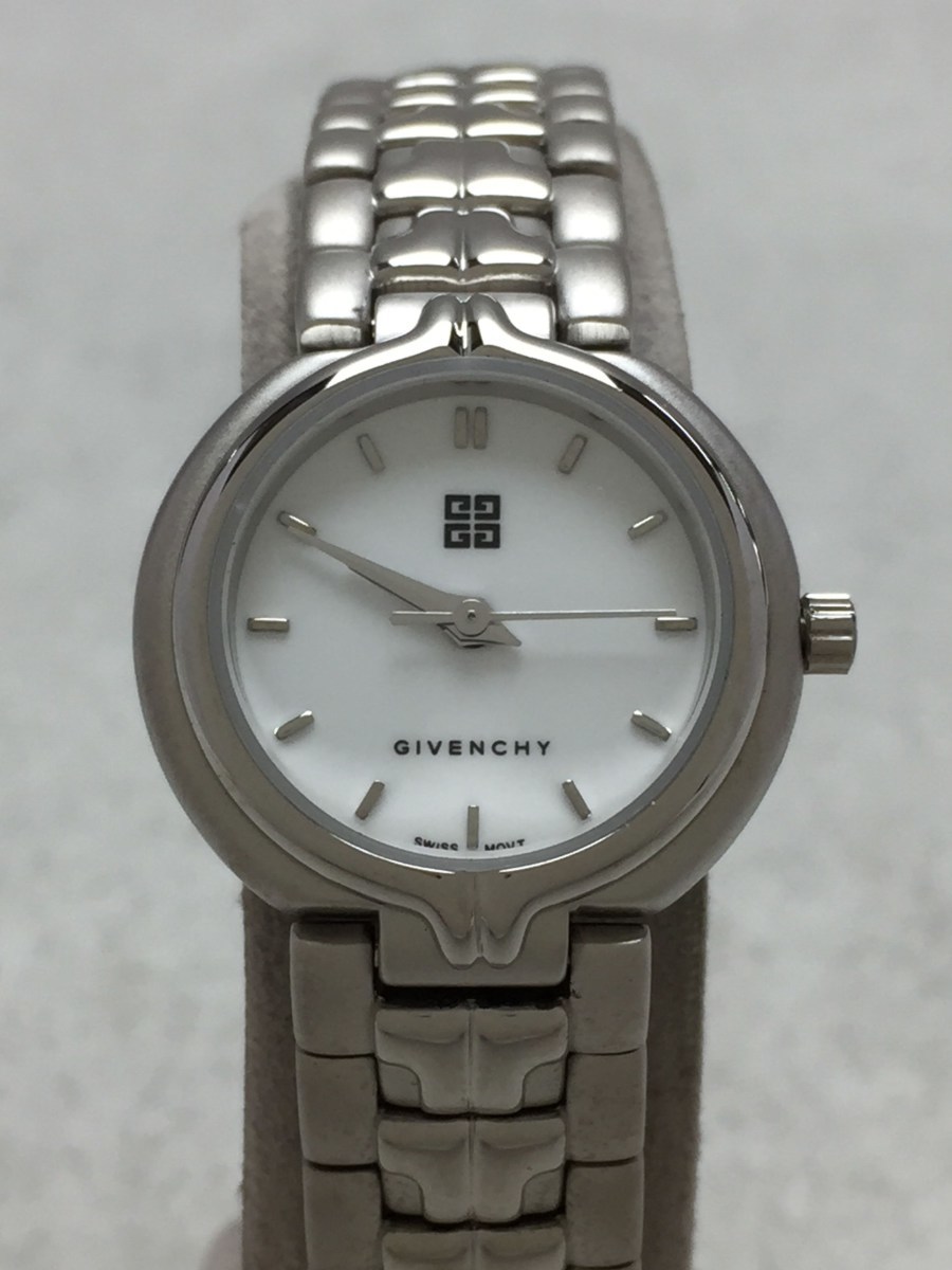 GIVENCHY◇クォーツ腕時計/アナログ/ステンレス/WHT/SLV クォーツ 