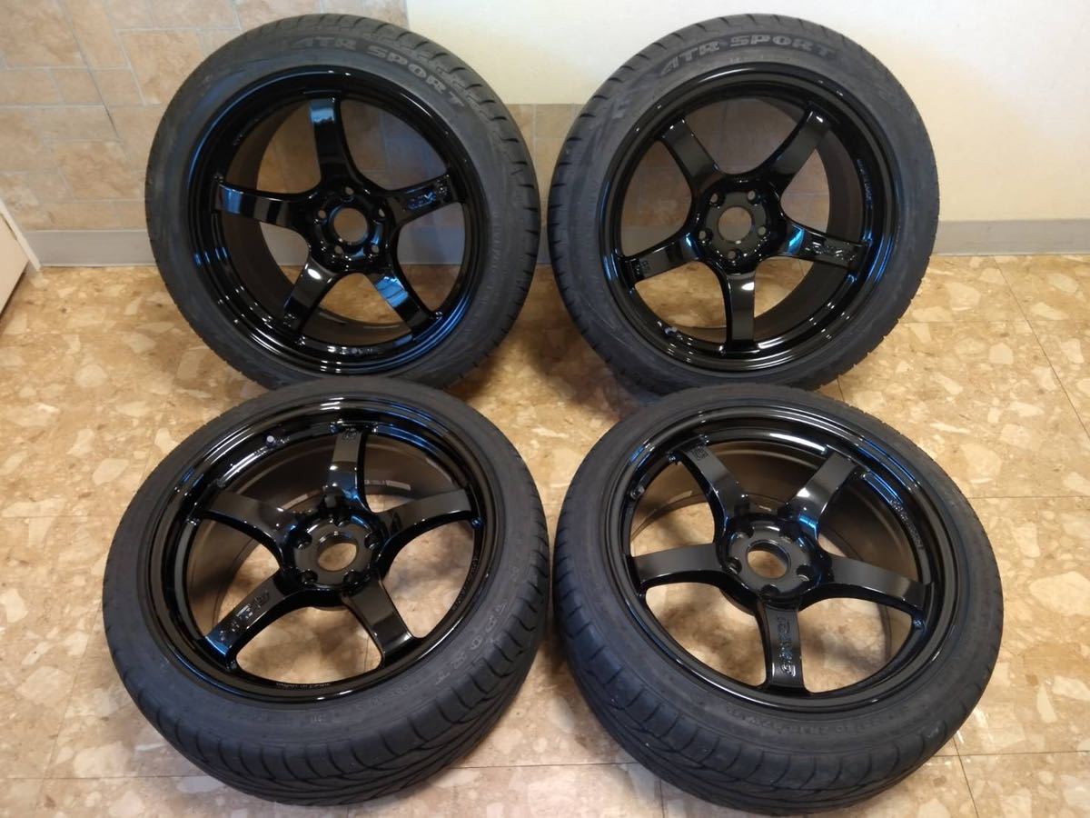 1円 売切 美品 希少 サイズ 57CR 9.5J+22 10.5J+22 PCD114.3 18インチ 