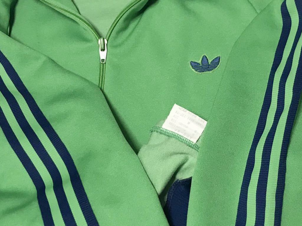希少 4 美品 70sビンテージ adidas デサント ADS-4F 黄緑×紺 グリーン