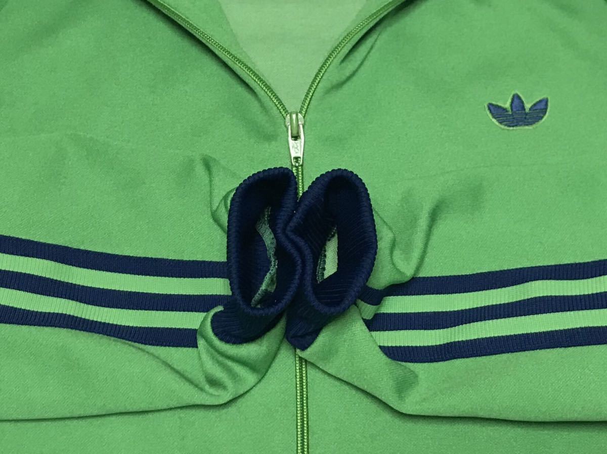 希少 4 美品 70sビンテージ adidas デサント ADS-4F 黄緑×紺 グリーン