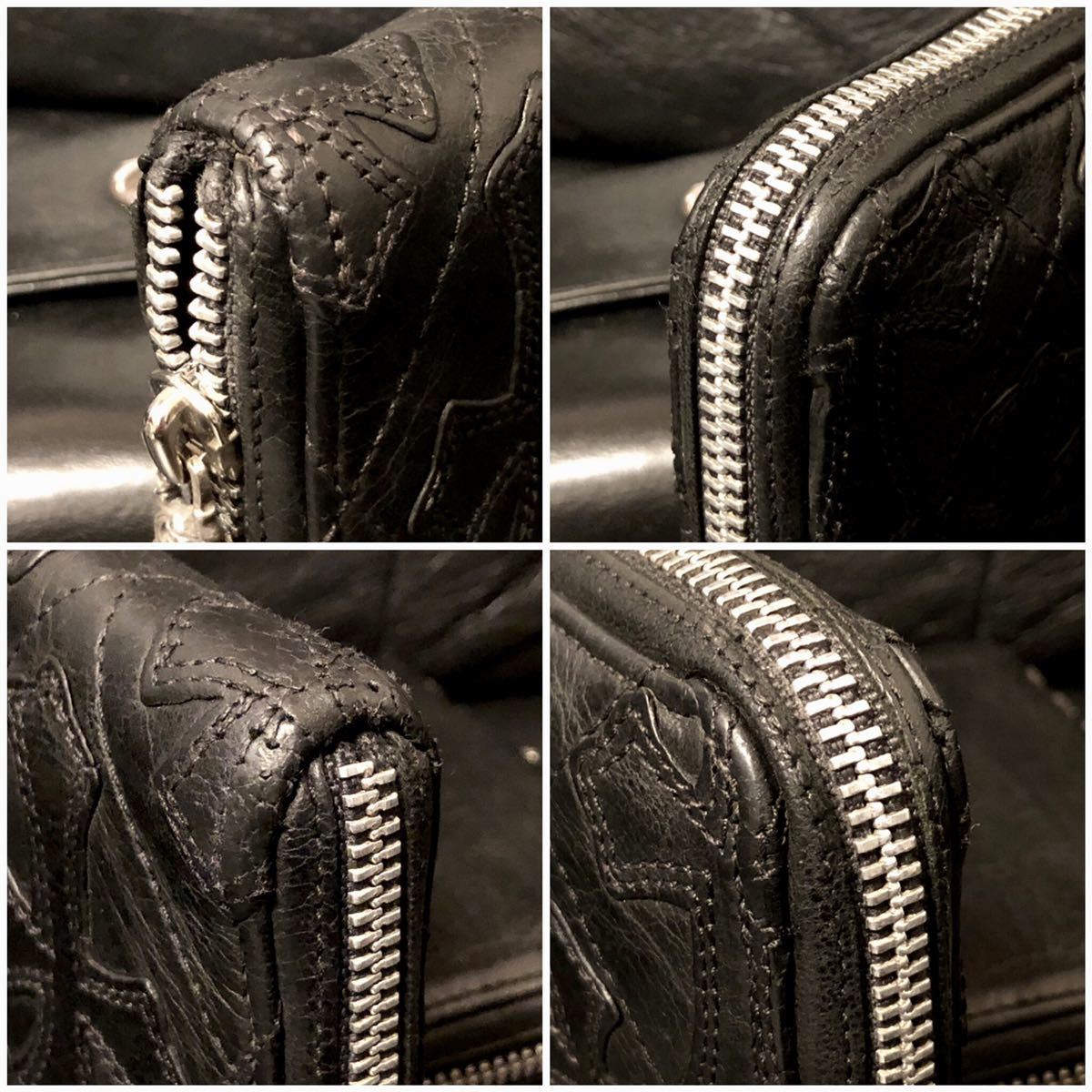 送無/本物】クロムハーツ『キルティング セメタリークロス ウィズ