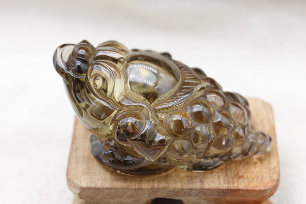 黄水晶 三脚 蟾蜍 赤字超特価 得価 シトリン三脚蟾蜍 三脚蛙 置物119