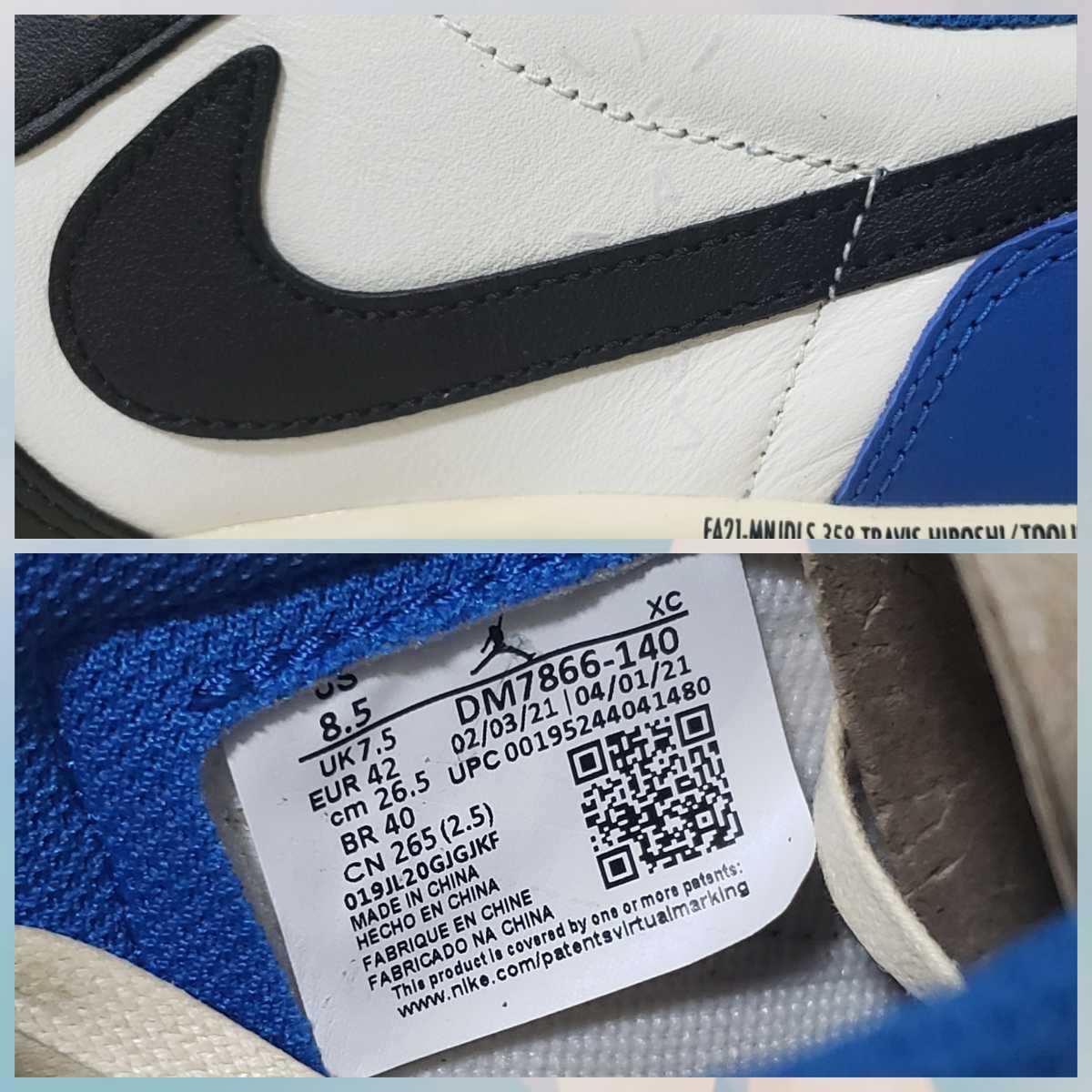 NIKE AirJordan1Low Travis ScottxFragment 26.5cm 【公式通販】